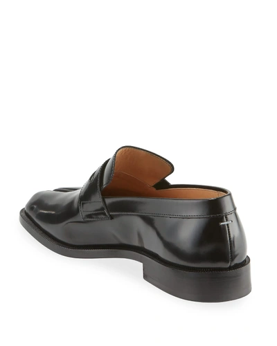 Shop Maison Margiela Men's Tabi Advocate Split-toe Penny Loafers In Black