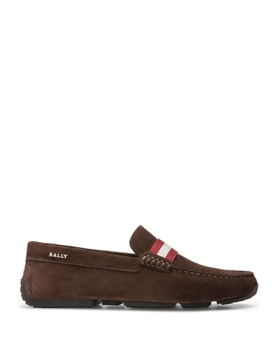 Shop Bally Men's Pearce Calf Suede Drivers In Coffee