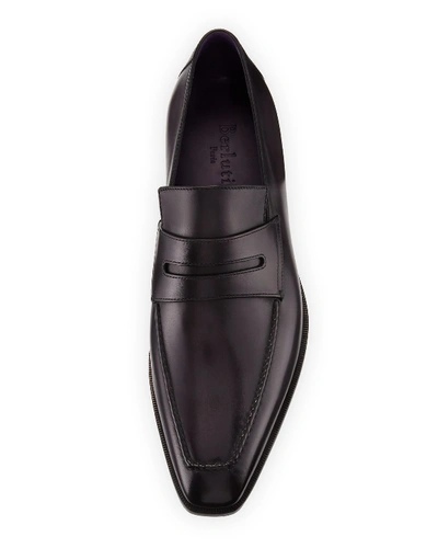 Shop Berluti Men's Andy Demesure Calf Leather Loafer In Black
