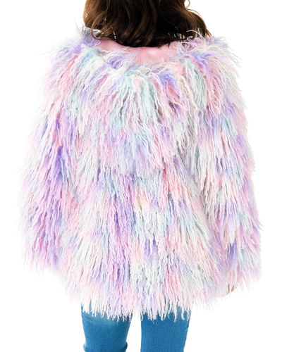 Shop Fabulous Furs Faux Fur Hooded Coat In Cotton Candy