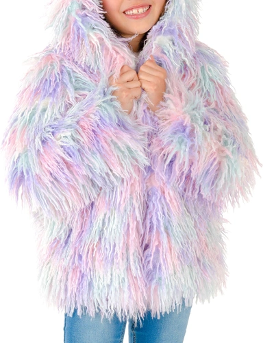 Shop Fabulous Furs Faux Fur Hooded Coat In Cotton Candy