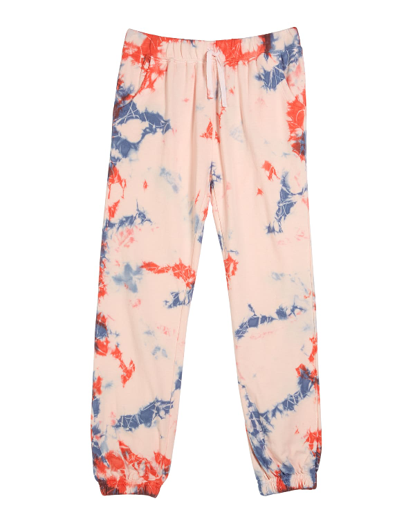 Splendid Kids' Girl's Tie Dyed French-terry Jogger Pants In Coralicious ...