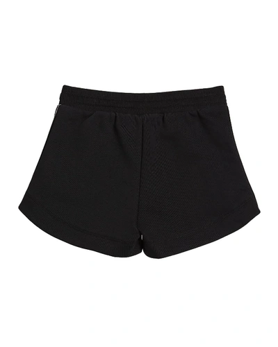 Shop Givenchy Girl's Logo-tape Drawstring Shorts In Black