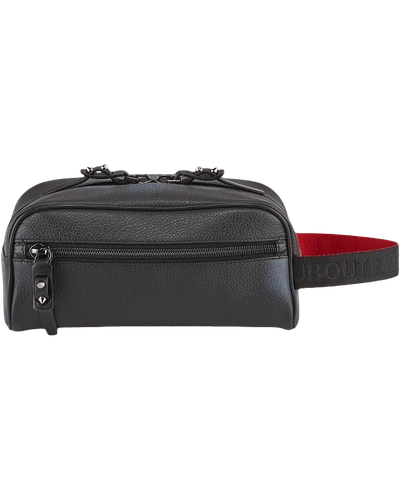 Shop Christian Louboutin Men's Blaster Leather Toiletry Bag In Black