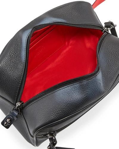 Shop Christian Louboutin Men's Blaster Leather Toiletry Bag In Black