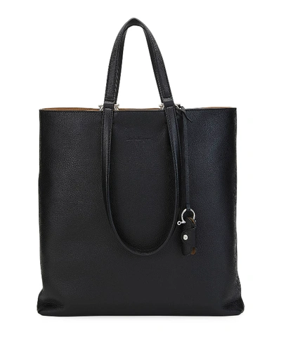 Shop Ferragamo Men's Grained Leather Tornabuoni Tote Bag In Black