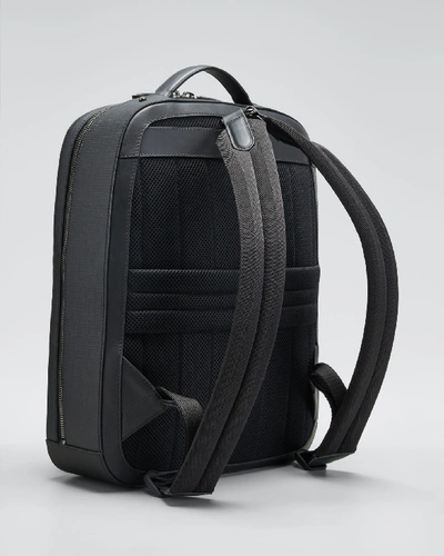 Shop Ermenegildo Zegna Men's Stuoia Leather Backpack In Black