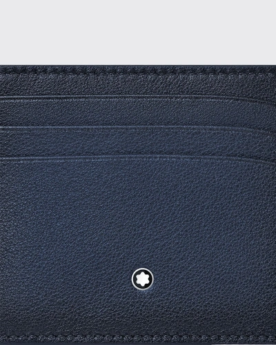 Shop Montblanc Men's Meisterstuck Sfumato Leather Card Case In Blue