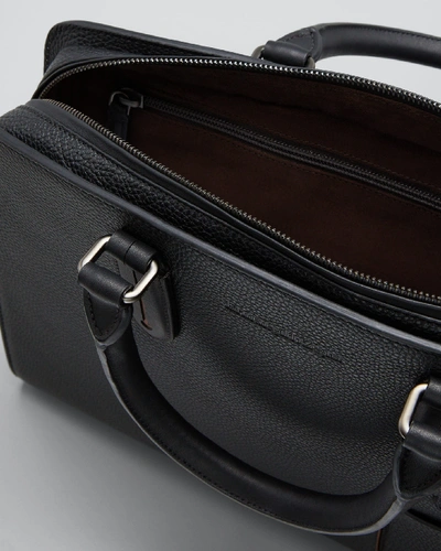 Shop Ermenegildo Zegna Men's Blazer Leather Briefcase In Black