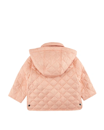 Shop Burberry Ilana Quilted Hooded Coat In Pink