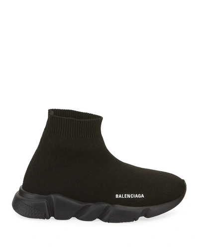 Shop Balenciaga Speed Sock Sneakers With Tonal Sole, Toddler/kids In Black