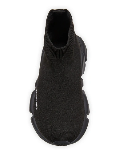 Shop Balenciaga Speed Sock Sneakers With Tonal Sole, Toddler/kids In Black