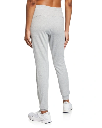 Shop Alo Yoga Urban Moto Sweatpants In Dove Grey Heather