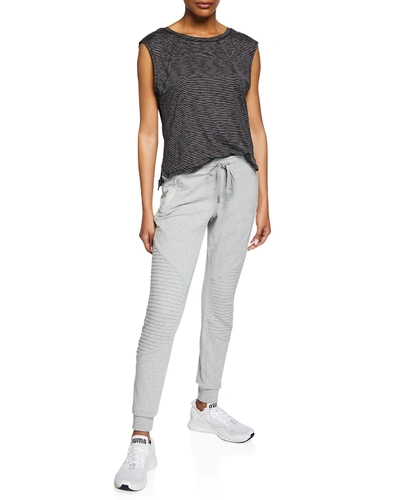 Shop Alo Yoga Urban Moto Sweatpants In Dove Grey Heather