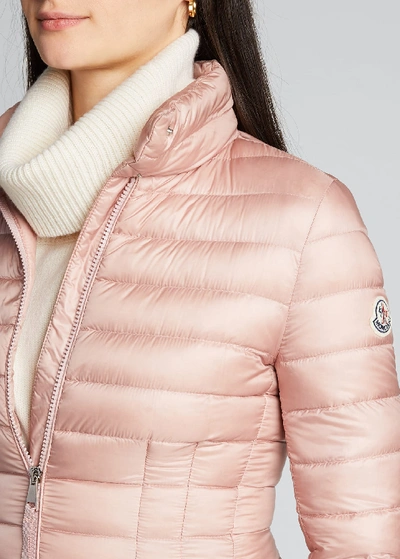 Shop Moncler Sable Channel-quilt Puffer Coat In Pink