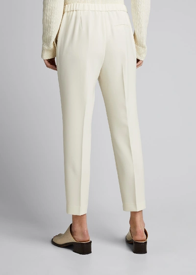 Shop Theory Treeca Cropped Pull-on Pants In Rice