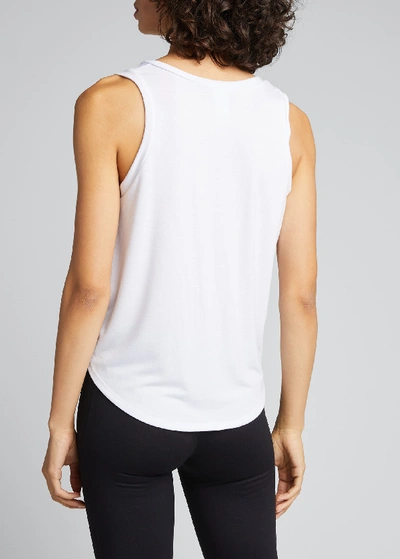 Shop Onzie Knot Sleeveless Jersey Tee In White