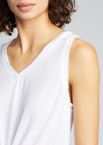 Shop Onzie Knot Sleeveless Jersey Tee In White