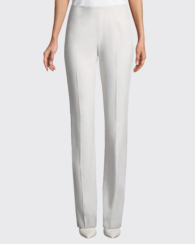 Shop Ralph Lauren Alandra Straight-leg Wool Pants In Ivory