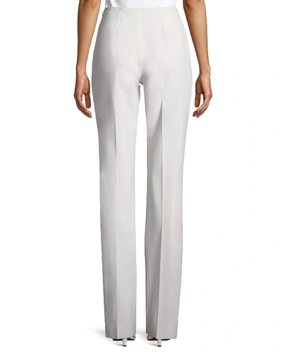 Shop Ralph Lauren Alandra Straight-leg Wool Pants In Ivory