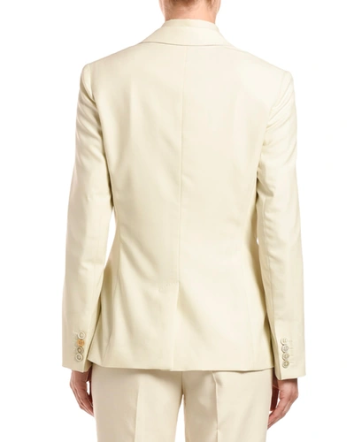 Shop Agnona Single-breasted Wool Jacket In Ivory