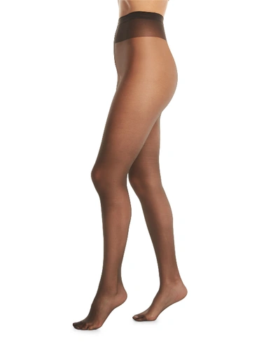 Shop Wolford Individual 10 Pantyhose In Nearly Black