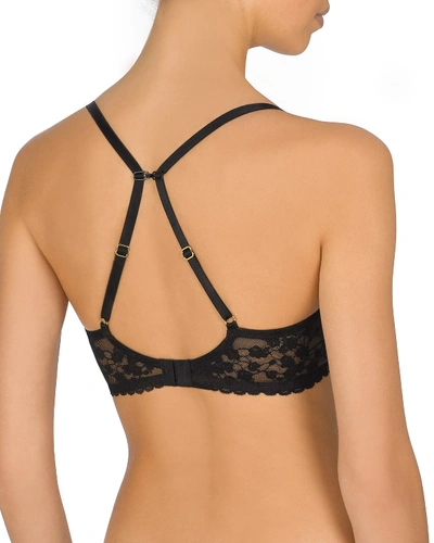 Shop Natori Cherry Blossom Convertible Underwire Bra In Black