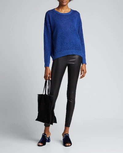Shop Majestic Featherweight Relaxed Cashmere Top In Dark Blue