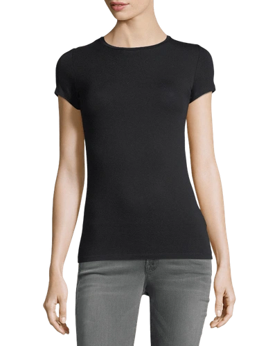 Shop Majestic Soft Touch Short-sleeve Crewneck T-shirt In Gris Chine Clair