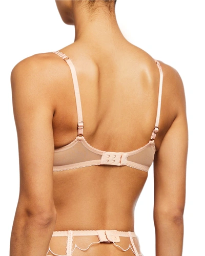 Shop Agent Provocateur Lorna Tulle Half-cup Bra In Nude White