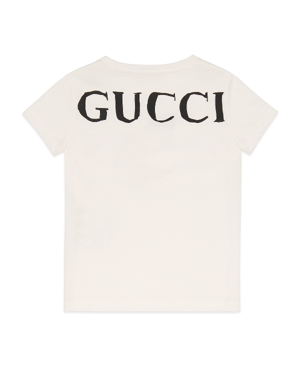 Gucci Kids' Strawberry Logo Jersey Tee In White | ModeSens