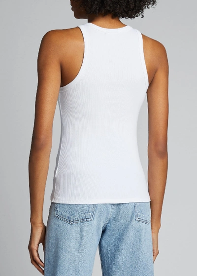 Shop Agolde High-neck Rib Tank In White