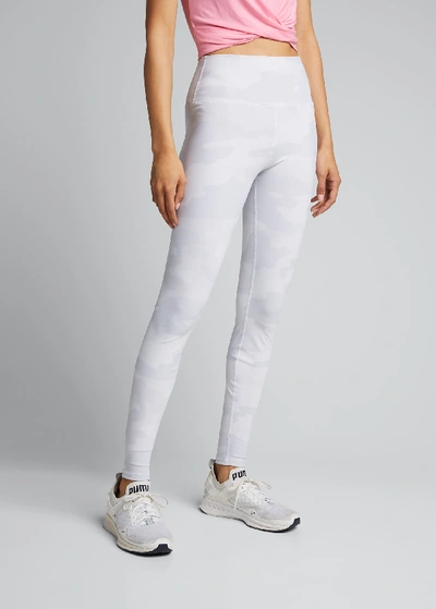 Shop Alo Yoga Vapor Camo-print High-waist Performance Leggings In White Camo