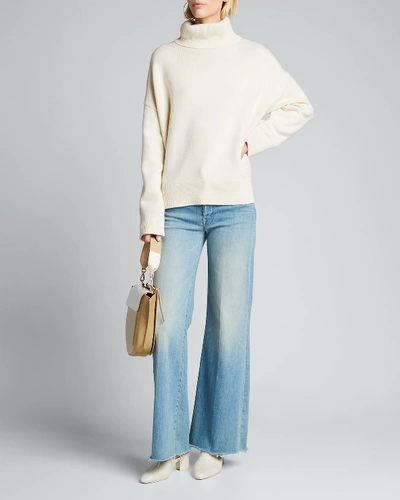 Shop Co Wool/cashmere Knit Turtleneck Sweater In Ivory