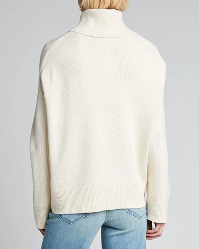 Shop Co Wool/cashmere Knit Turtleneck Sweater In Ivory