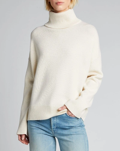 Shop Co Wool/cashmere Knit Turtleneck Sweater In Ivory