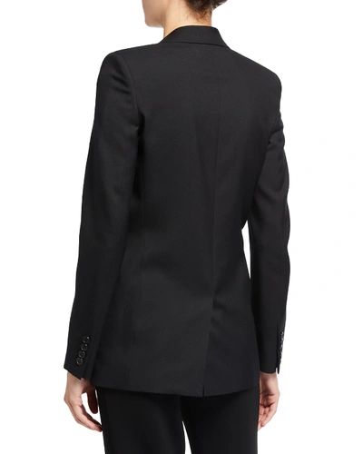 Shop Saint Laurent Wool Gabardine Classic Blazer In Black