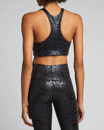 Shop Terez Obsidian Snakeskin Foil Uplift Sports Bra In Black Pattern