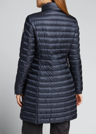 Shop Moncler Sable Channel-quilt Puffer Coat In Navy