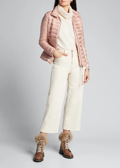 Shop Moncler Safre Puffer Coat In Pink