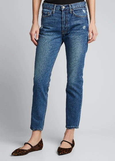 Shop Grlfrnd Karolina Petite Straight-leg Jeans In Blue