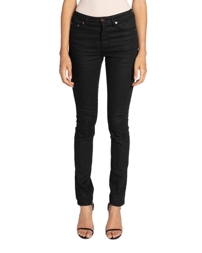 Shop Saint Laurent 5-pocket Skinny Jeans In Black