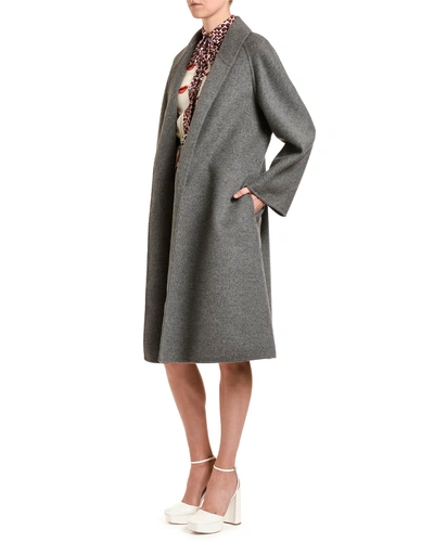 Shop Prada Cashmere-angora Opera Coat In Gray