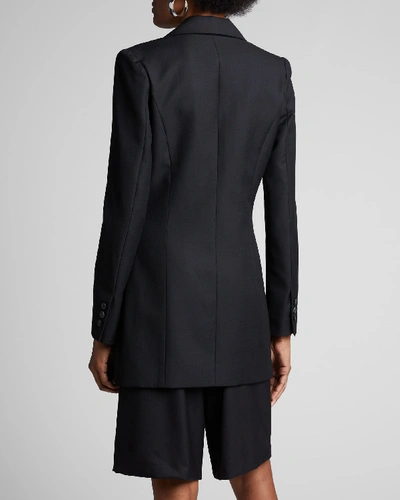 Shop Anna Quan Sienna Longline Wool Jacket In Black