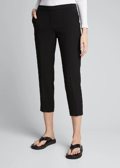 Theory Treeca 2 Cropped Stretch-wool Slim-leg Pants In Black