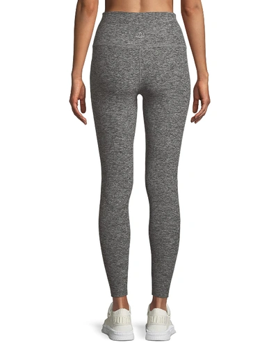 Shop Beyond Yoga Caught In The Midi High-waist Space-dye Leggings In Black/white