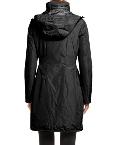 Shop Moncler Mauve Removable-belt Rain Coat In Black