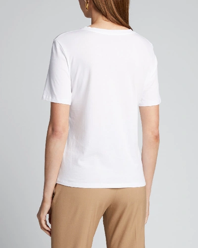 Shop Majestic Crewneck Short-sleeve Cotton Silk Touch T-shirt In White
