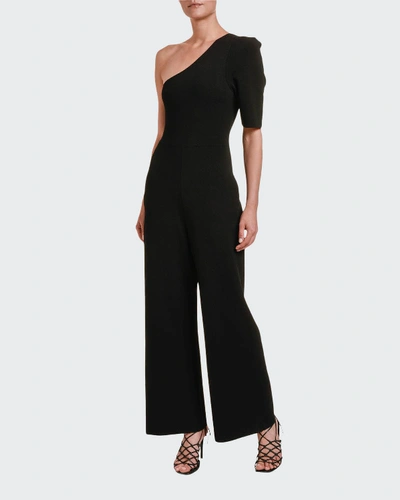 Shop Stella Mccartney Compact Knit All-in-one Jumpsuit In Black