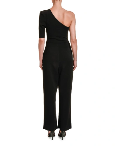 Shop Stella Mccartney Compact Knit All-in-one Jumpsuit In Black